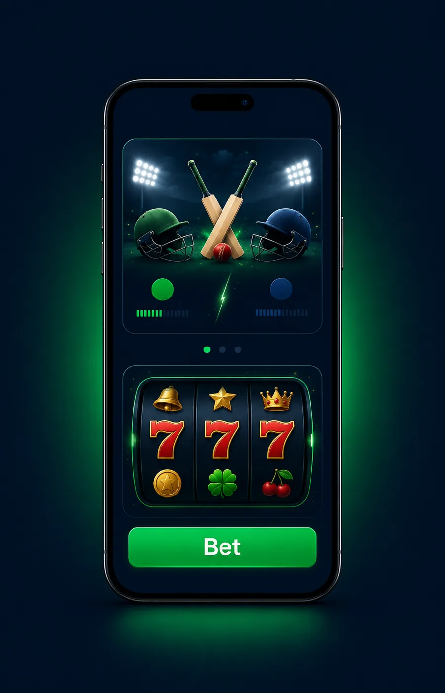 1Win app open on a phone
